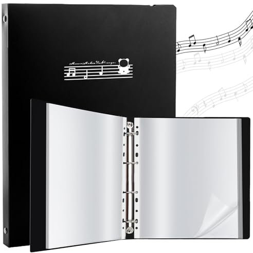 iGolife A4 Notenmappe, Notenmappe für Notenblätter 60 Fächer/120 Seiten Präsentationsmappe A4 Registermappen Music Sheet Chormappe