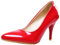 Klarmar Donna Moda Appuntito Scarpe Eleganti Tacco a Spillos Senza Chiusura Scarpe da Sera Vernice Festa Sposa Pumps Bride Prom Scarpe Rosso Numero 42 EU/44/27CM