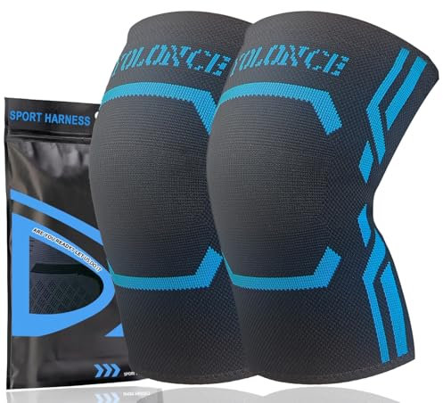 Satificer Kniebandage Damen Männer,Atmungsaktive Knee Support für Sport,Kniestütze für Laufen,Kniebandage hilfreich Gelenk,Kompression Kniestütze für Meniskusriss,Knee Support für Gym,blau,M