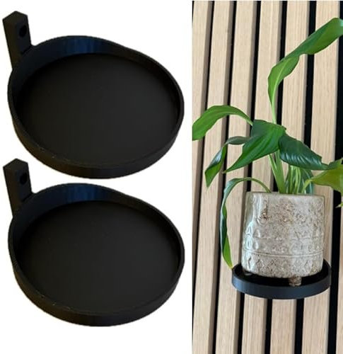 js3dmanufaktur 2 Stück Pflanzentablett Pflanzenhalter Pflanzenring Blumentopf Pflanze für Wand Akustikpaneele Akustikpanel