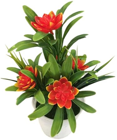 Tyinerc Flores artificiales en macetas, obras de arte interiores,plantas verdes artificiales | Lifelike Decoración de habitación Estética para el hogar Almacenamiento de mesa Café