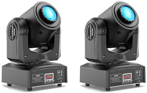 2PCS Moving Head LED 60W 8 Gobos 8 Farben Beam Discolicht Partylicht DMX RGBW Lichteffekte 9/11 Kanäle für DJ Club Weihnachten Bar Partybeleuchtung Licht