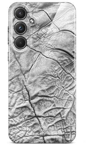 ONEFLOW Wild Cover für Samsung Galaxy A55 5G Hülle mit Animal Print, Designer Case Handy Schutzhülle mit Kameraschutz, Tiere Muster Hardcase dünne Handyhülle, Mystic Elephant Grau