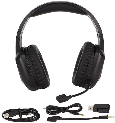 Mtlavishness Cuffie da gioco wireless 5.2 Cuffie a bassa latenza con microfono per il rumore di illuminazione RGB per PC Mobile Gaming