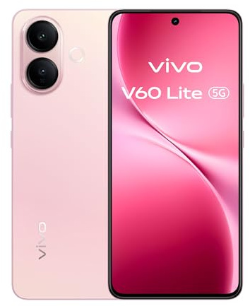 vivo V60 Lite Móvil 5G, 12+12GB RAM extendida 512GB ROM, Dimensity 7360-Turbo, Cámara 50MP, Vídeo 4K, Pantalla 6,7’’ 120 Hz AMOLED, Batería 6500 mAh, Carga rápida 90W, telefono móvil con IA, Pink