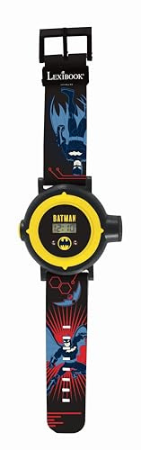 LEXIBOOK, Batman Projection Watch, DMW050BATLXB | Digital, 20 projections, adjustable strap, rotating lens ring, time/date, battery included, Black/Yellow