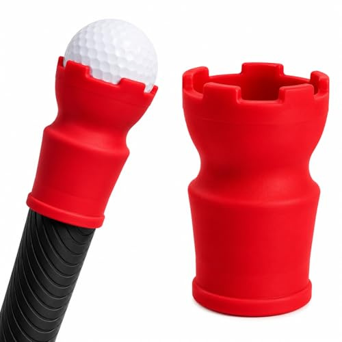 Golf Ball Retriever for Putter - Fits Large Golf Putters (2.8 - 4.3cm) | Compact Golf Ball Picker Upper, Made From Premium Flexible Plastic, Suction Cup Design, Easy to Apply & Remove