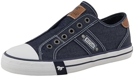 MUSTANG Damen Low-Top Sneaker, Frauen Halbschuhe,Sportschuhe,Freizeitschuhe,Turnschuhe,Laufschuhe,schnürschuhe,schnürer,Blau,39 EU