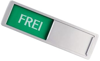 diwedaso Adhesive Office Door Slider Sign Indicator Convenient and Practical Dishwasher, Frei besetzt Silver, 5x18cm