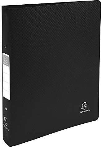 Exacompta - Réf. 54391E - 1 Classeur rigide avec étiquette OPAK - 2 anneaux ronds diamètre 30 mm - Dos 40 mm - Dimensions extérieures : 32 x 26,8 cm - Format à classer A4 Maxi - Coloris : noir