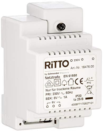 Schneider Electric Ritto Netztrafo, REG, Klingeltransformator, 8V, 230V AC, Artikelnummer 1647600