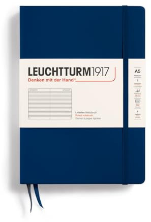 LEUCHTTURM1917 342922 Notizbuch Medium (A5), Hardcover, liniert, marine