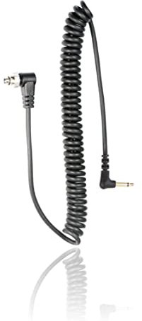 Foto&Tech 3.5 mm to Male Flash PC Sync Cable 14-Inch Coiled Cord with Screw Lock Suitable for Nikon, Canon, and Most DSLR Cameras PocketWizard Plus III/Plus II, Miniphone PC1 (1 PC)