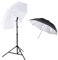 Flash Strobe Mount Flash Umbrella Kit 33/84cm Soft White Umbrella Black Silver Reflective Umbrella for Dslr Compatible with Canon 430EX II, 580EX II, Nikon SB600 SB800, Ideal for Portrait Photography