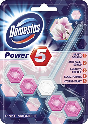 Domestos Toilet Stone Power 5 Pink Magnolia Pack of 9 x 55 g