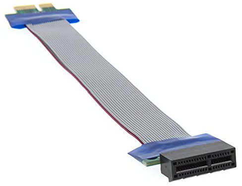 Aukson Q28 PCI-E 1x Riser Karte Extender Adapter – 20 cm Flachbandkabel, PCI-E 1X Männlich zu Weiblich Verlängerungskabel für Grafikkarten, Flexible und Platzsparende Lösung