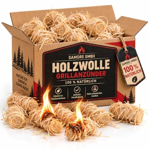 Samore 25 kg Öko Kaminanzünder Grillanzünder Anzündwolle Holzwolle Anzünder Zündwolle