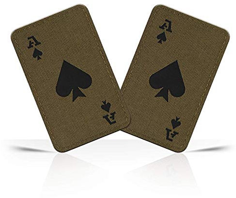 M-Tac Tactical Moral Patch für Militärausrüstung - Pik Ace of Spades Patch Death Card - Army Patches für Kleidung, Jacken, Rucksäcke, Hüte - Combat Hook and Loop Patches (Ranger Green/Black 2 PCS)