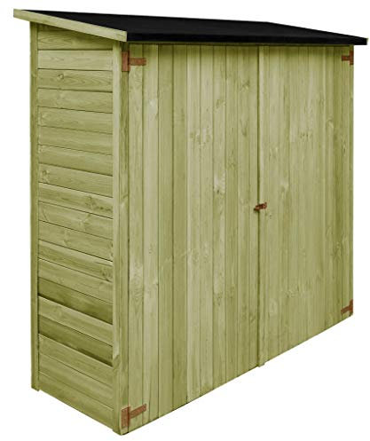 Festnight- Casetta per Attrezzi da Giardino, in Legno di Pino impregnato, 192 x 76 x 175 cm, Design a Due Porte