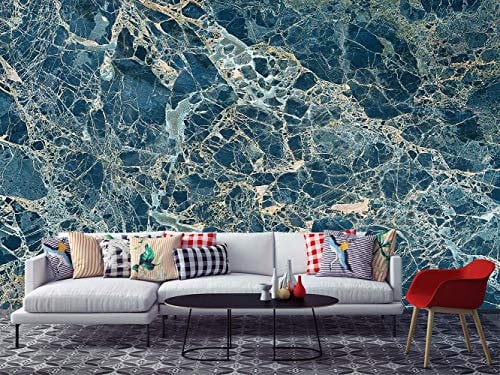 Dark Green Marble Wallpaper | Photo Mural for Walls | Mural | Wallpaper | 100 x 70 cm | Decoration Dining Rooms, Living Rooms, Bedrooms