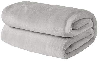 Brentfords - Coperta super morbida in pile di flanella, grande, soffice e calda, colore: grigio argento, 150 x 200 cm