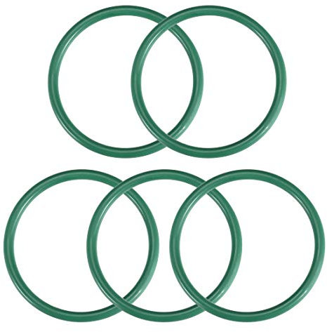 sourcing map Joints Toriques en Caoutchouc Fluoré 53mm OD 46mm ID 3,5mm Largeur FKM Joint Étanchéité pour Machines Plomberie Vert 5Pcs