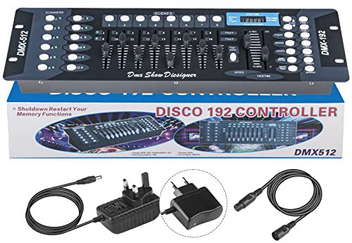 Dmx Controll Lichtmischpult, Dmx Controller 192 Kanäle Dmx Konsole, Lichtmixer Dmx 512 Controller Lichtpult Dmx Pult Dmx Steuerung für Moving Head Licht Par Lights Fog Machine Partylicht Dmx Controler