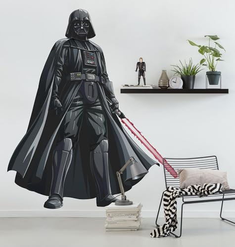 Komar STAR WARS selbstklebende und konturgeschnittene Vlies Fototapete Star Wars XXL Darth Vader - Größe: 127 x 200 cm - Wandtattoo, Kinderzimmer, Lebensgross, Wand