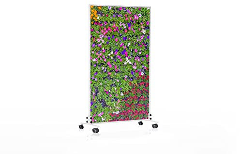 Riscaldatore a infrarossi Könighaus - 600 watt - a basso consumo = riscalda in 2 minuti - con piedini e termostato - riscaldatore mobile - look piacevole con motivo: Fiori