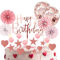 Tortendeko Rosegold, Kuchendeko Geburtstag Mädchen, 22 Stück Happy Birthday Kuchendeko mit Konfetti Luftballons Papierfächer Sternen Liebe und Kugel Cake Topper, Torten Deko für Mädchen Frauen