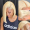 HUIWANYAN 613 Bob-Perücke, Echthaar, 33 x 10,2 cm, Frontal-HD-Lace-Perücke für schwarze Frauen, Echthaar, Lace-Front-Perücke, blond, Bob-Perücke, 180% Dichte, klebefrei, kurze Bob-Perücke, vorgezupft