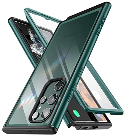 SupCase Bumper Case for Samsung Galaxy S22 Ultra (6.8 Inch) 5G Case Hard Plastic Mobile Phone Case 360 Degree Protective Rugged Cover [Edge Pro] with Screen Protector 2022 Edition (Peacock)