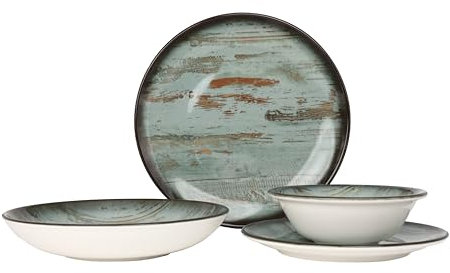 Bonna Geschirrset - Madera - 24 teilig - 6 Personen - Porzellan