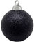 Glitzer-Weihnachtskugeln in Schwarz aus Kunststoff, 6 cm Ø - 6 Stück