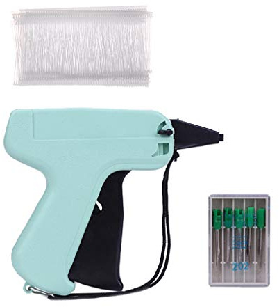 Pistola per etichettare il prezzo dell'indumento + 5 aghi per etichettare + 1000 barbe verde