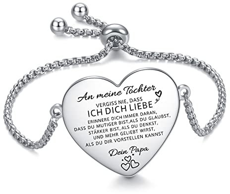 YOTHIWAD An Meine Tochter Armband, Inspirierend Armband mit Gravur für Tochter, Personalisierte Geschenke an Tochter von Papa Mama Graduierung Geburtstagsgeschenk für Tochter