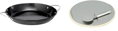 CAMPINGAZ Culinary Modular 2000015104 Paella Gris/Noir 35,5 x 8,5 x 36,15 cm & Culinary Modular 2000014582 Pierre à pizza Gris/Noir 32,96 x 4,76 x 33,56 cm