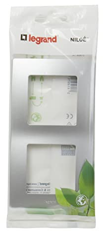 LEGRAND Marco 2 elementos, Placa embellecedor para mecanismo de la gama Niloé Monobloc, Color Aluminio, 396414