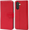 Verco Handyhülle für Samsung Galaxy A54 5G Hülle, Bookcase Tasche Flipcover für Samsung A54 5G Case [Kartenfächer/Aufstellfunktion], Rot