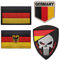 DEU Deutsche Flagge Patches Klett Patches Punisher Für Taktische Militär Kleidung Rucksack Baseballkappe Uniform Weste Hundegeschirr Patch (4 Pack Flagge)