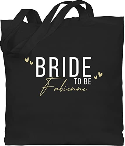 Baumwolltasche - JGA Junggesellenabschied - Bride To Be - Braut - Unisize - Schwarz - tasche junggesellinnenabschied jungesellenabschied name jutebeutel personalisierte umhängetasche polterabend