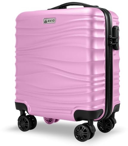 AVIO Wave Underseat Cabin Bag 45x36x20cm – Lightweight Compact Suitcase with Spinner Wheels & Combination Lock – Fits Ryanair, easyJet, Wizz Air