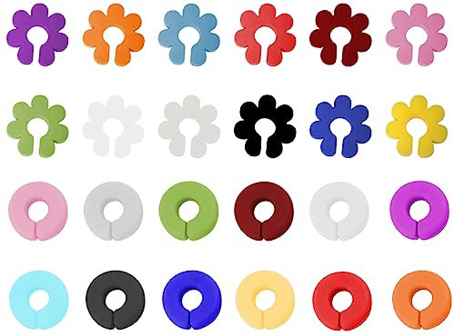 WeddHuis 24 Piezas Marcadores de Copas de Vino Identificador de Vasos Marcador de Silicona de Taza Identificación de Vidrio Reutilizable Anillos Marcadores Copas Bebidas Cócteles Champán