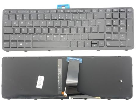 T-ProTek Tastatur Schwarz mit Beleuchtung Deutsches Tastaturlayout kompatibel für HP ZBook 15 G2
