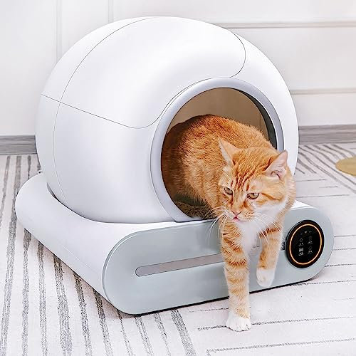 Große Automatische Katzentoilette, Selbstreinigende Katzentoilette, Automatischer Katzentoilette-Roboter, Keine Festsitzende Katze, Ionendesodorierung, 9-Liter-Abfallbehälter