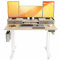 Claiks Electric Standing Desk with Drawers, 120x60cm Height Adjustable Desk with Storage Shelf and Splice Board, Stand Up Desk for Home Office, White Frame/Maple Top
