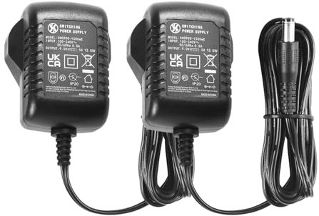 Security-01 2-Pack 9V 1.5A Power Supply Adapter, DC Jack Center Negative, Plug 5.5mm x 2.1mm, for Effects Pedals, Piano Keyboards, Label Makers and more