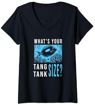 Damen What's Your Tang Aquarium Größe Spaß Salzwasser Aquarium Fisch Wortspiel T-Shirt mit V-Ausschnitt