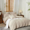 Gezu Bettwäsche Baumwolle 135x200cm 2 teilig Creme Beige Bettwäsche-Set aus 100% Baumwolle Leinen Modernität Bettbezug Halbleinen Bequem Atmungsaktiv mit 1Kissenbezug 80x80cm mit Reißverschluss