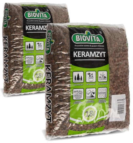 Pullmer Blähton für pflanzen 36l, 4-8 mm, Tongranulat zur Drainage,Hydrokultursubstrat, Granulat